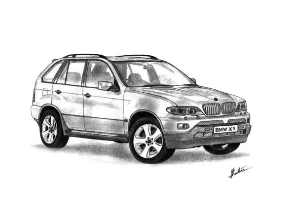 BMW x5 карандашом