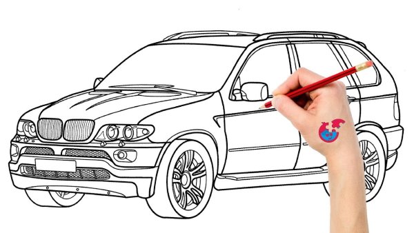 Рисунок машины карандашом