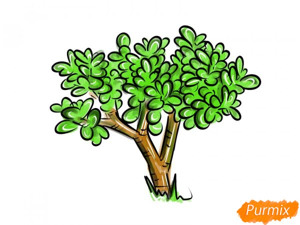 Денежное дерево рисунок карандашом