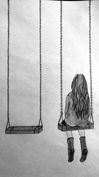 Зарисовки карандашом одиночество