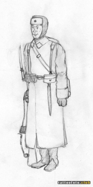 Солдат зарисовка