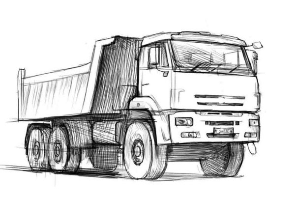 Нарисовать КАМАЗ 55111