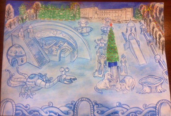 Эскиз новогоднего городка