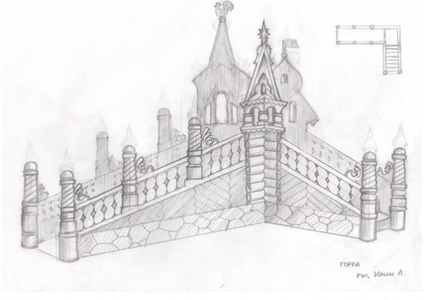 Ледяная горка рисунок