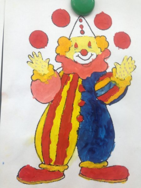 Веселый клоун рисование в старшей группе