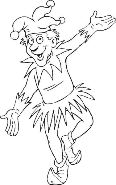 Скоморох раскраска