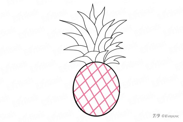Рисунок ананаса для срисовки