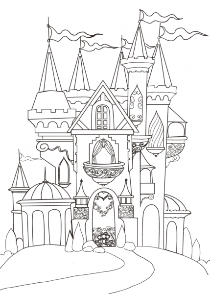 Замок Золушки раскраска