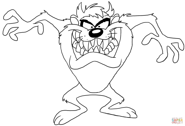 Тасманский дьявол рисовать