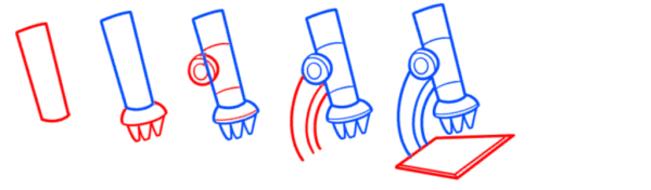 Зарисовать строение микроскопа