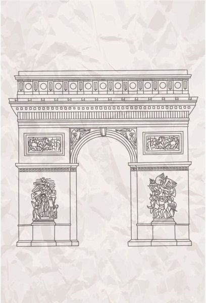 Триумфальная арка, Франция чертежи