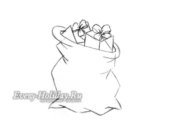 Мешок с подарками рисунок