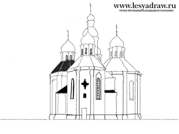 Христианский храм рисунок