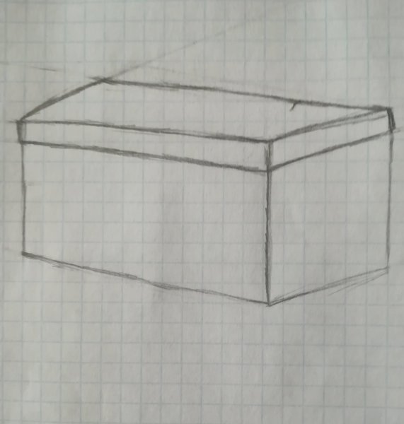 Рисунок коробки карандашом