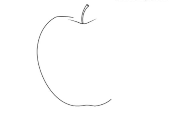 Откусанное яблоко карандашом