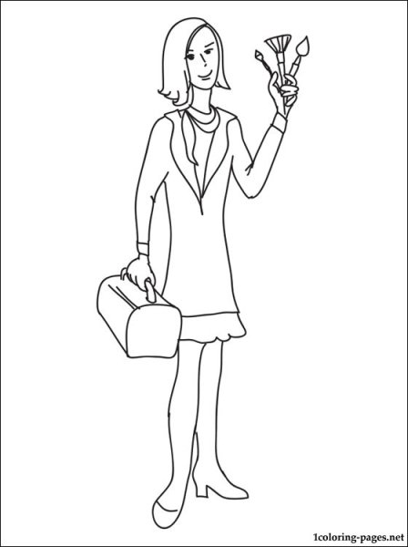 Визажист раскраска для детей