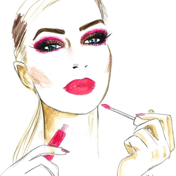 Фэшн иллюстрации макияж
