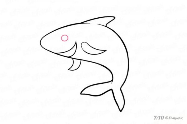 Акула рисунок детский простой