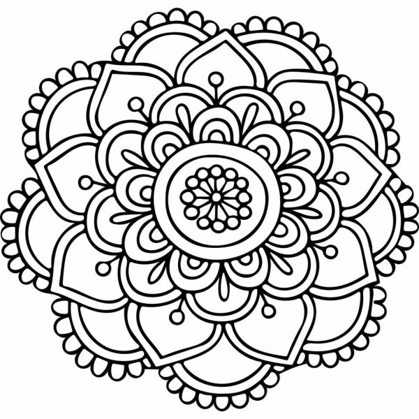 Мандала раскраска простая