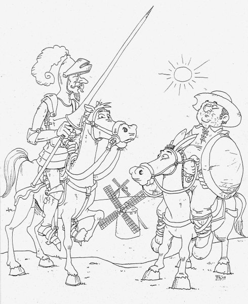 Рисунок к роману Дон Кихот легкий