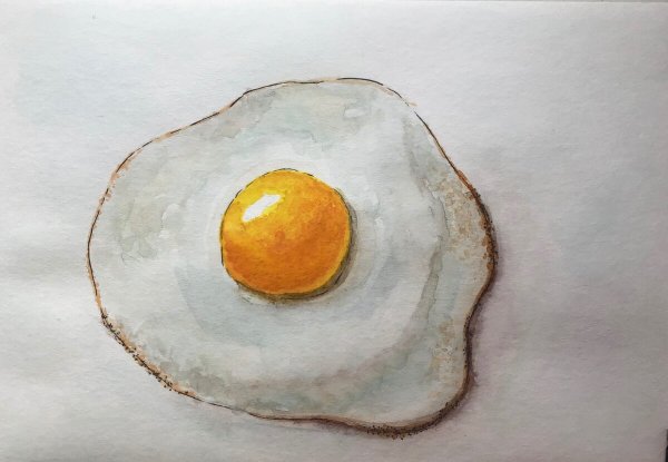 Скетчинг яичница маркерами