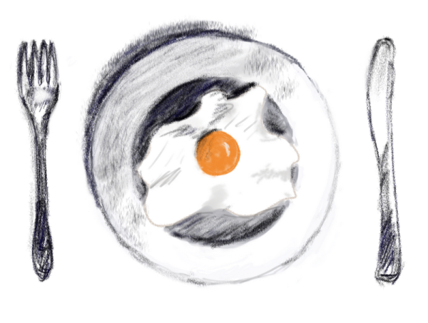 Яичница карандашом