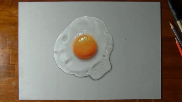 Как рисовать яичницу