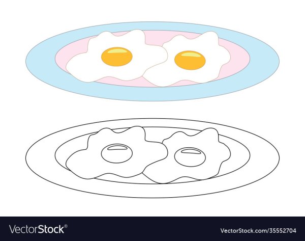 Яичница раскраска для детей