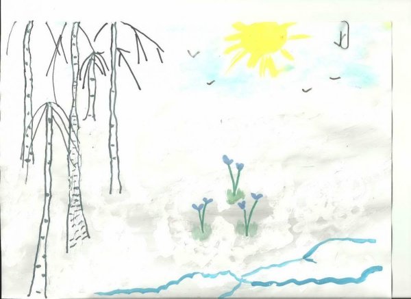 Весна рисунок простой