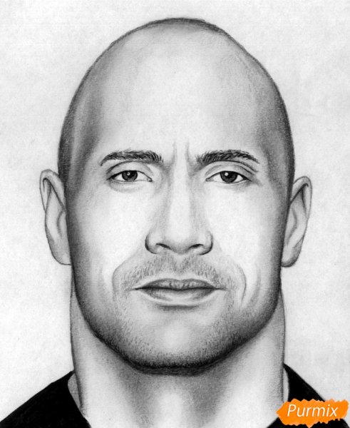 Дуэйн Джонсон портрет рисунок