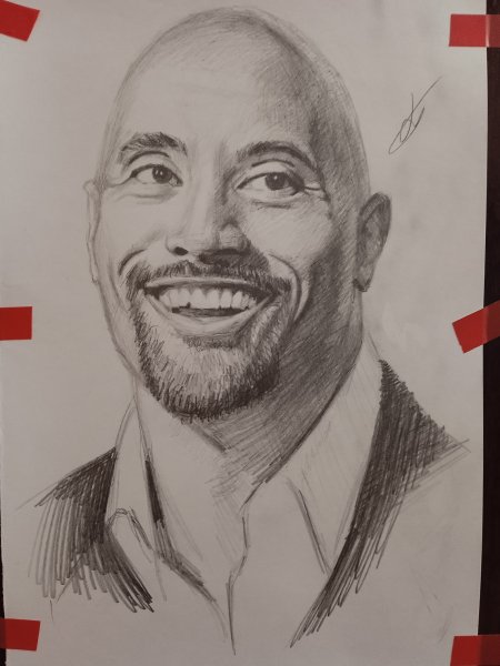 Дуэйн Джонсон рисунок