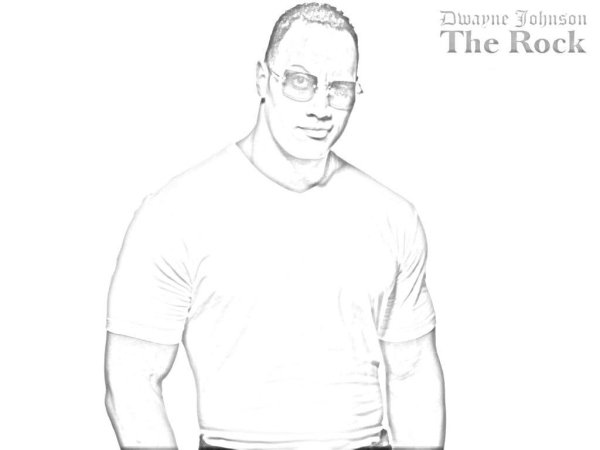 Портрет Дуэйна Джонсона карандашом
