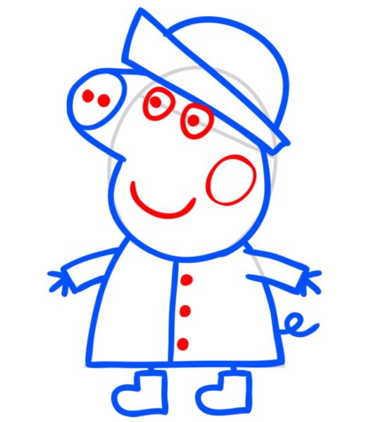 Свинка Пеппа рисовать поэтапно