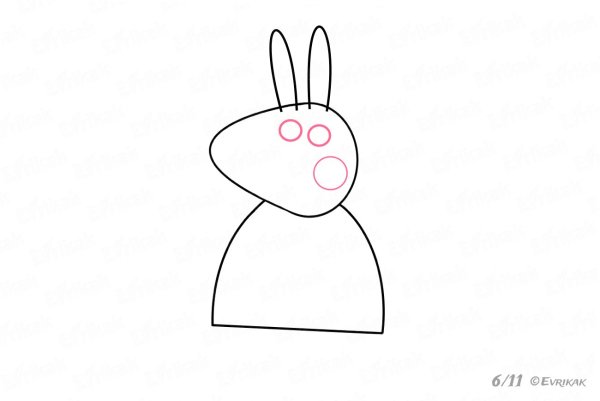 Пошаговый рисунок свинки Пеппы