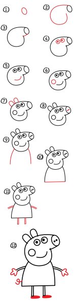 Свинка Пеппа срисовать