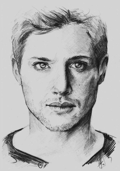 Дженсен Эклз портрет карандашом