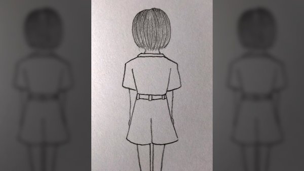 Скетч девочки с каре