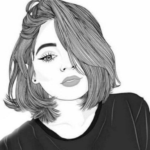 Рисунки для срисовки девушки