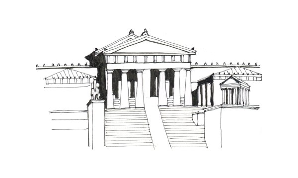Афинский Акрополь зарисовка