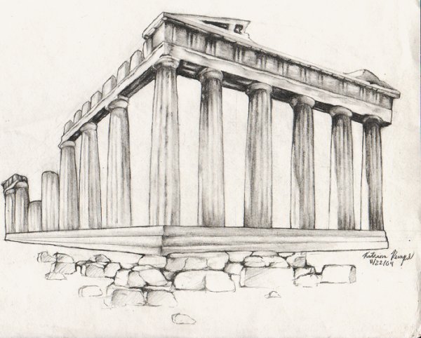 Афинский Акрополь срисовка