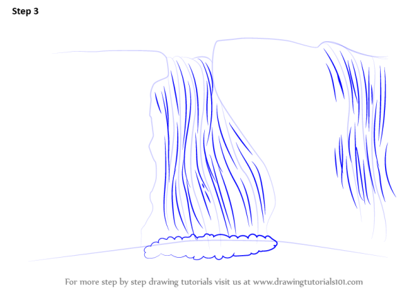 Водопад рисунок легкий