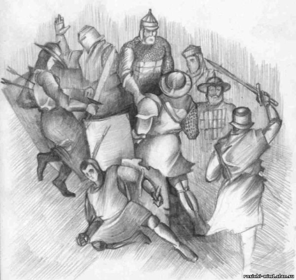 Исторические картины карандашом