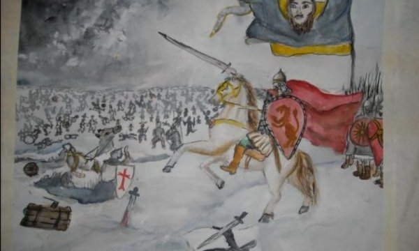 Александр Невский Ледовое побоище рисунок