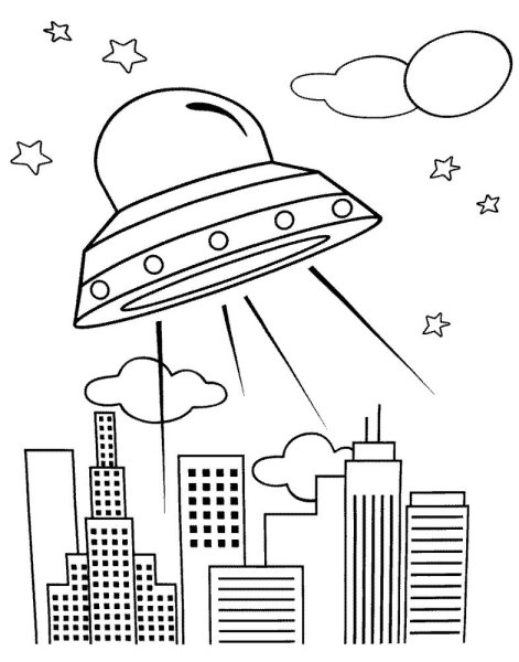 Город будущего раскраска легкая