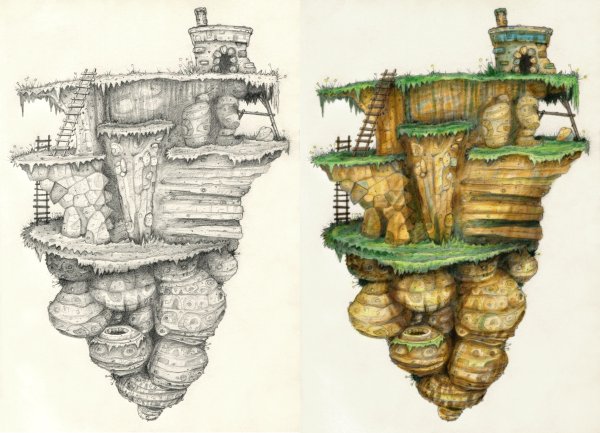 Летающий остров рисунок
