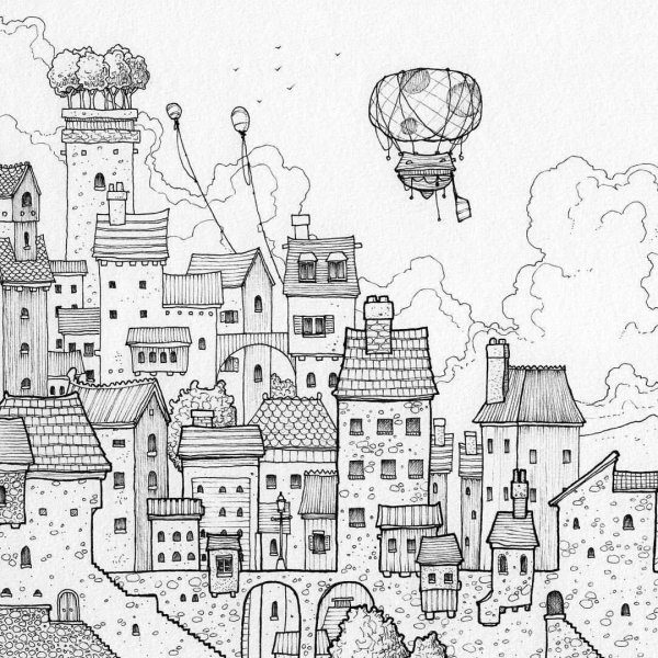 Сказочный город Графика