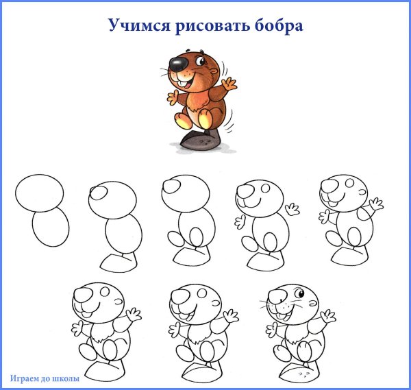 Как нарисовать бобра