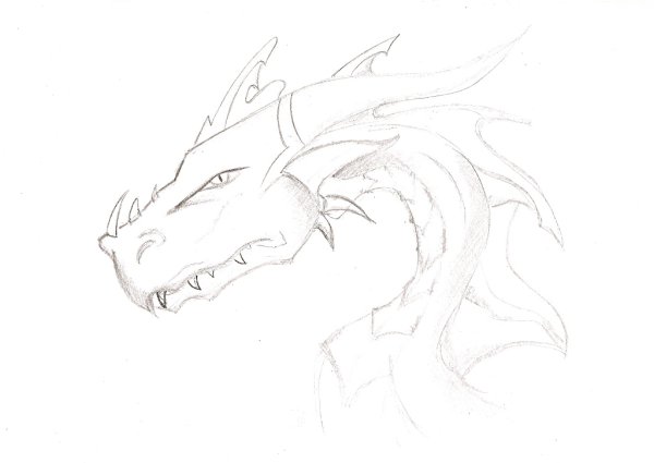 Дракон рисунок карандашом для срисовки