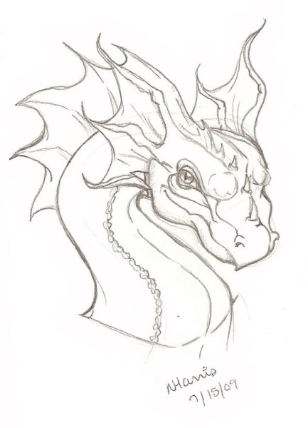 Дракон карандашом