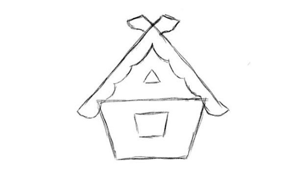 Поэтапное рисование избушки